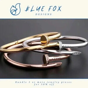 *NEW* 18K Gold Plated Stainless  Steel Nail Bracelet (ROSE GOLD)